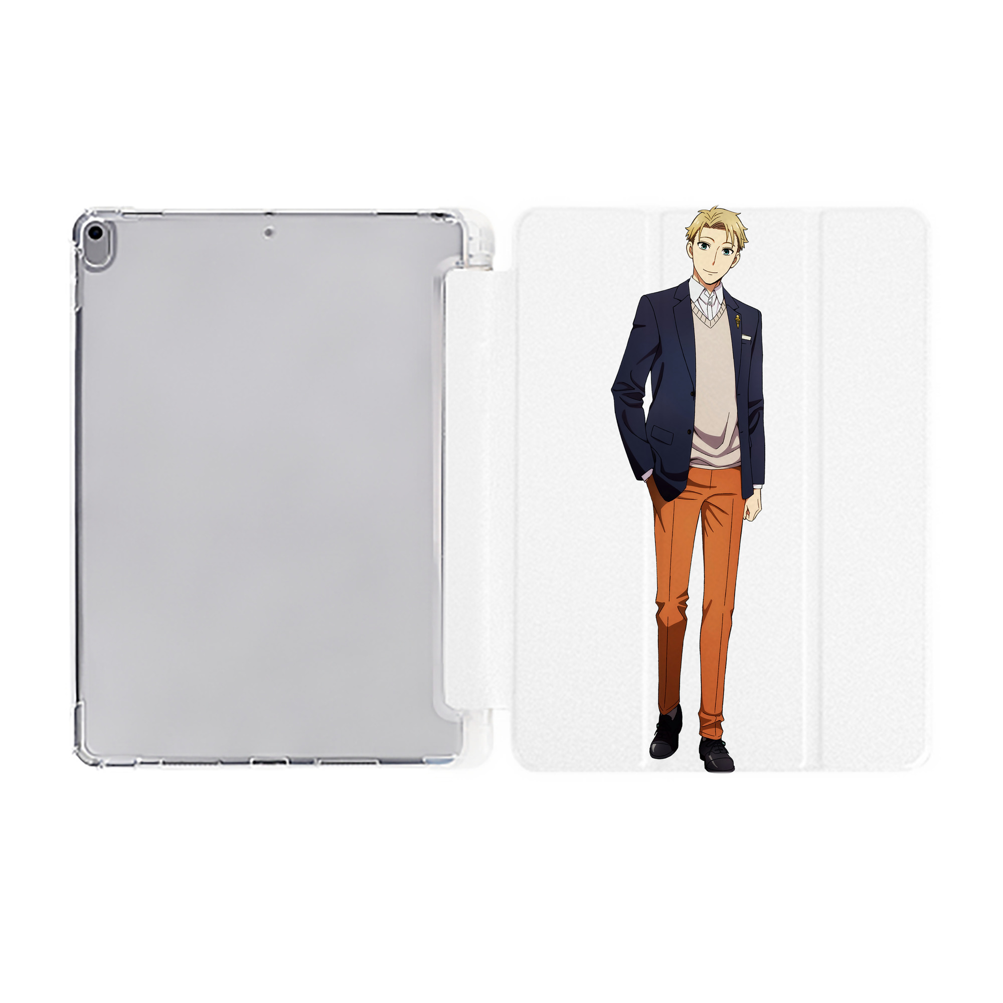 （画像用） SPY×FAMILY间谍家家酒 IPad ケース ペン収納付き 三つ折りスタンド PUレザー×シリコン 対応機種9.5/10.5/10.9インチ